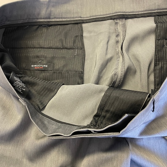 NWT Men’s Structure Stretch Slim Fit No iron Slacks Stoney Gray Size 38x30 - Picture 5 of 6